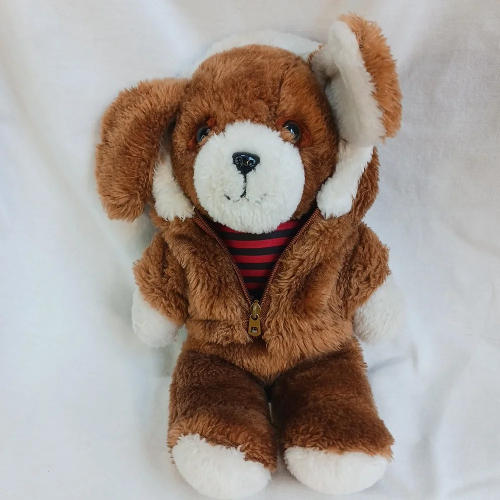 Vintage Avon Puppy Dog Stuffed Animal Hooded Jacket